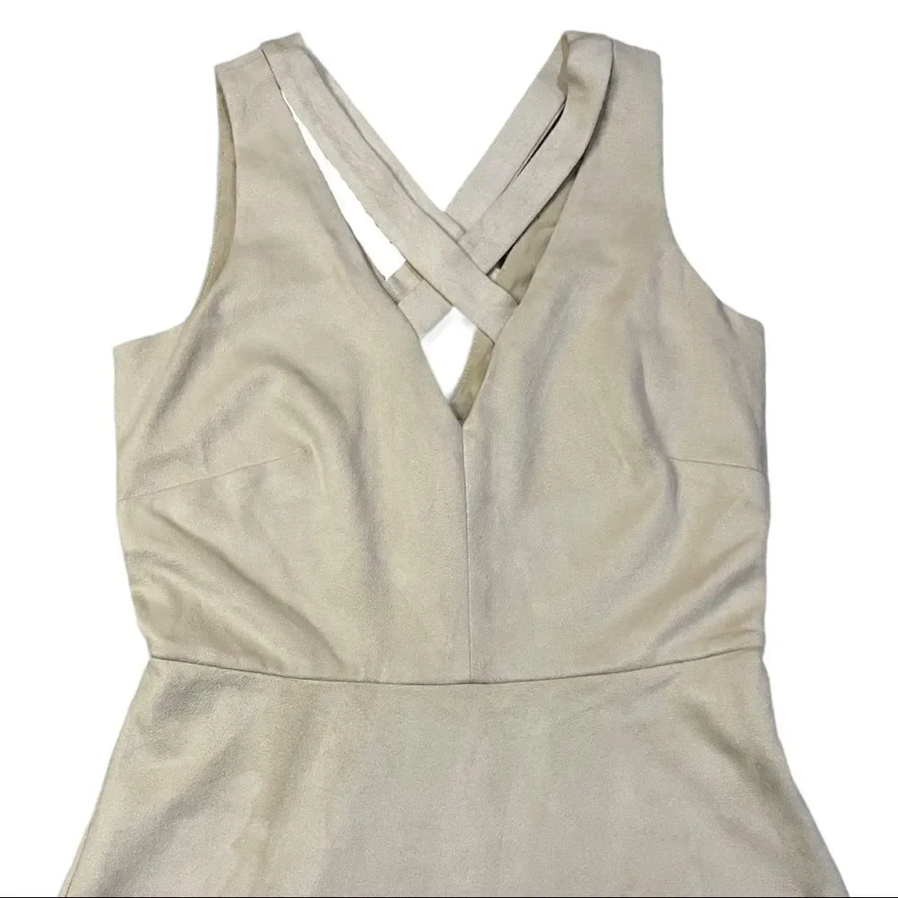 𝅺wayf Faux Suede Criss Cross Sleeveless Dress Sz XS